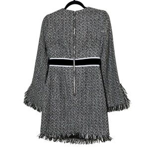 Elegant Black and White Tweed Dress